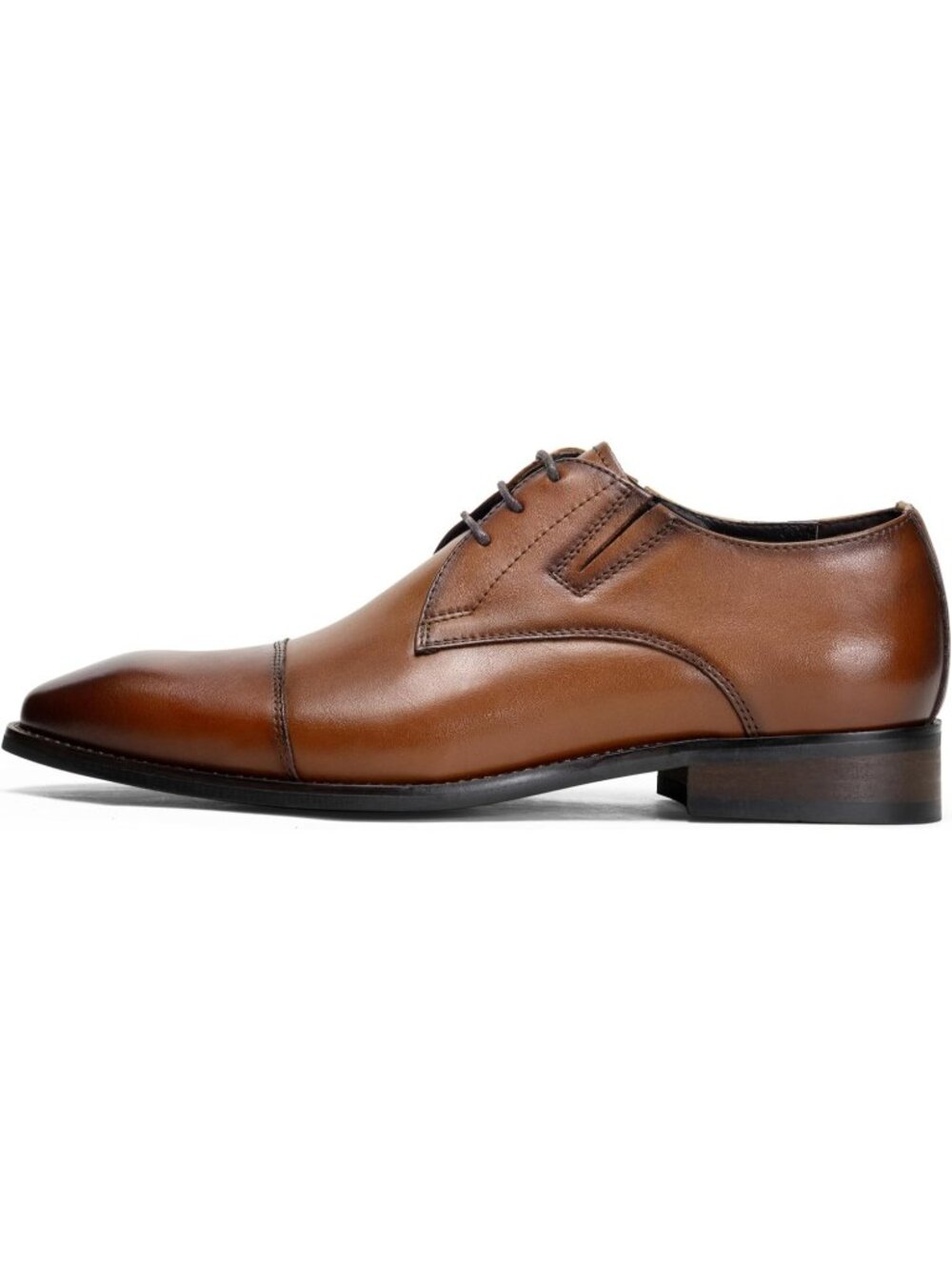 Men's Yellow Brown Leather Cap Toe Formal Lace Up Business Oxford Dress Shoes